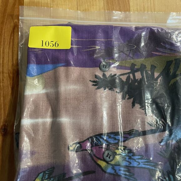 Tulliano Camp Shirt Tropical Woven Button Up Parrot Mens Large New - Picture 12 of 12